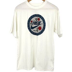 Nike Size M Giannis Antetokounmpo Freak Swoosh Basketball Tee Shirt White Mosaic